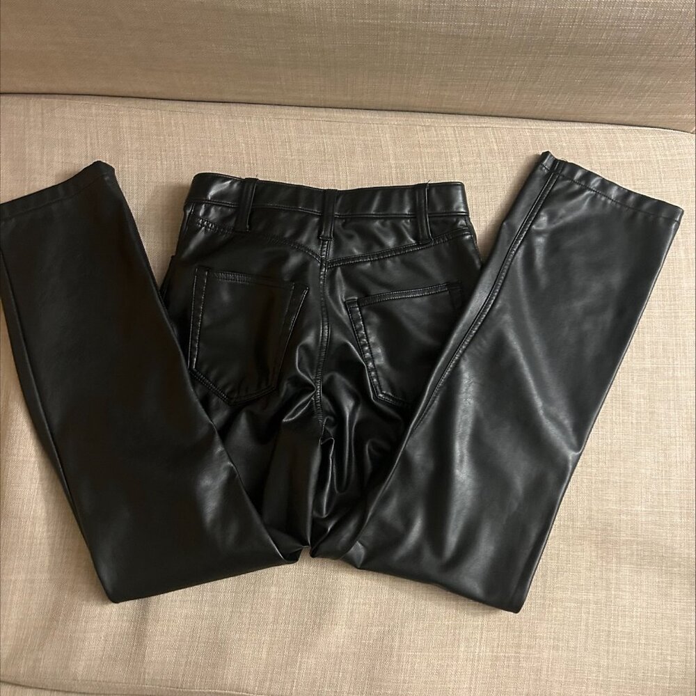 Abercrombie crossover 90's straight vegan leather pants 25S